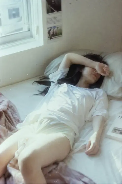 Japanese film girl in lazy summer