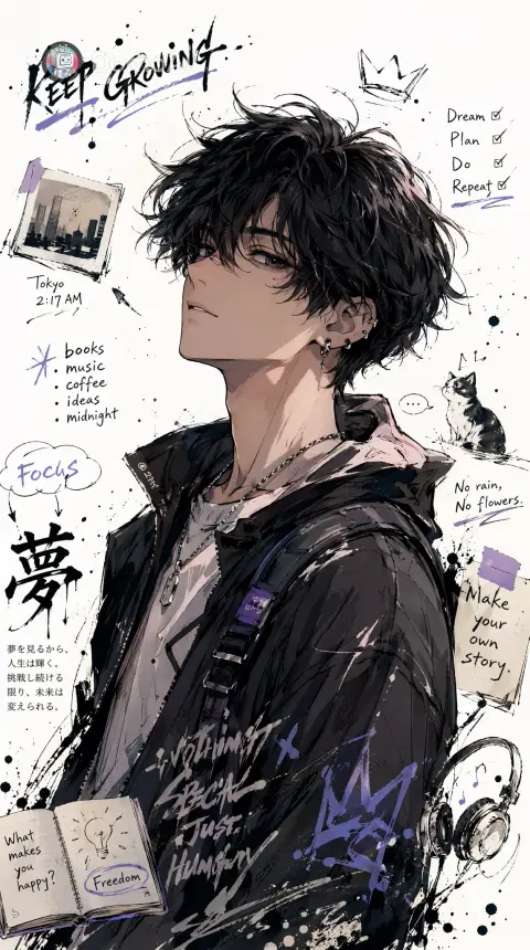 Japanese graffiti style character illustrations