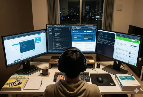 Japanese programmers delve into Python programming late at night