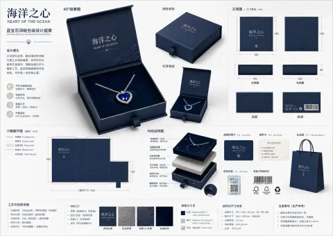 Jewelry necklace high-end packaging design proposal board