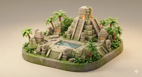Jungle Book Temple Miniature diorama
