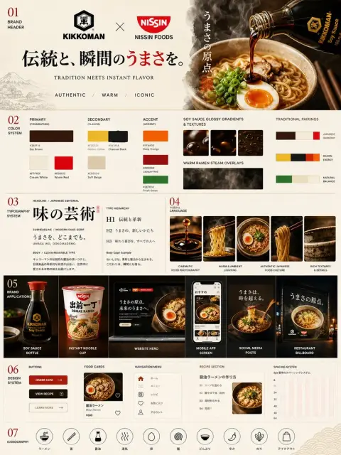 Kikkoman and Nissin brand system poster