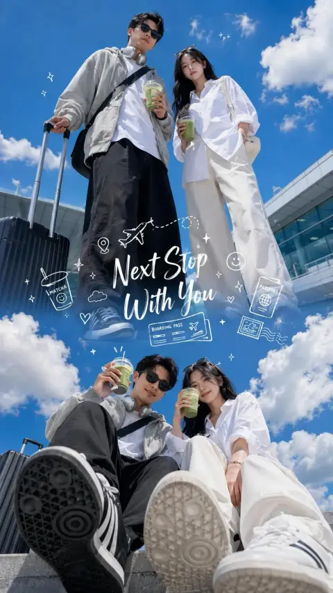 Korean summer fashion street style stitching poster