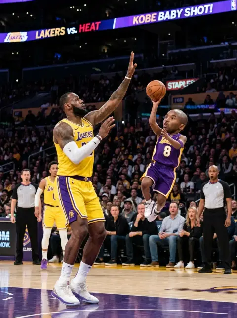 Lakers home Q version baby Kobe vs. James