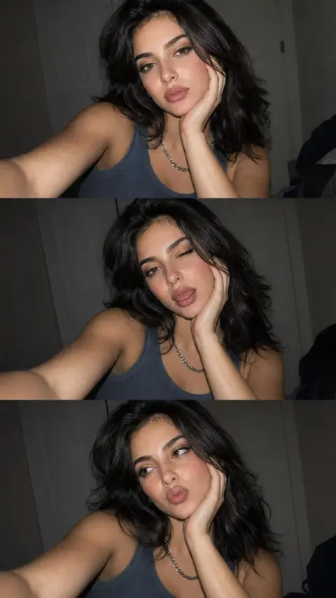 Late night flash girl collage selfie