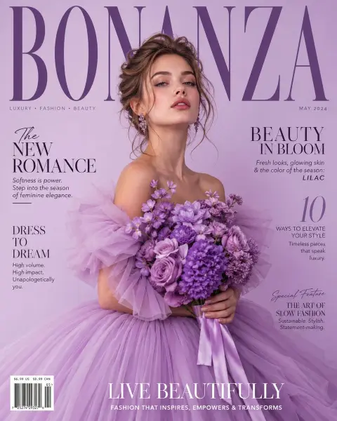 Lavender Purple Dream Haute Couture Magazine Cover