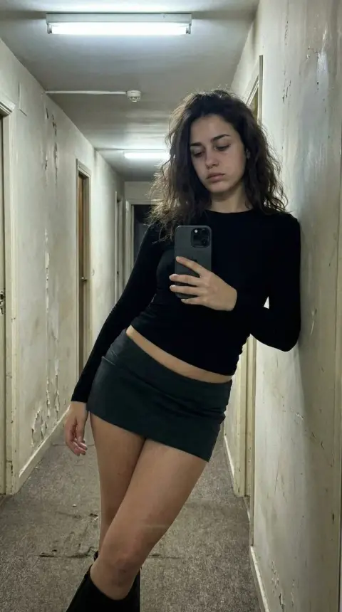 Lazy selfie in an empty corridor late at night