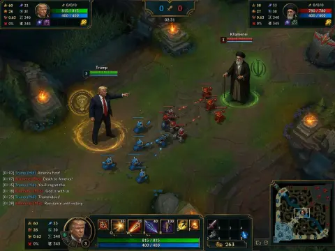League of Legends Trump vs. Khamenei in the middle