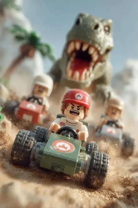 LEGO Explorer snowmobile races away from polar bears