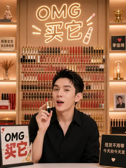 Li Jiaqi lipstick matrix live broadcast room background