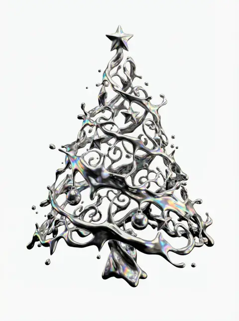Liquid Silver Christmas Tree