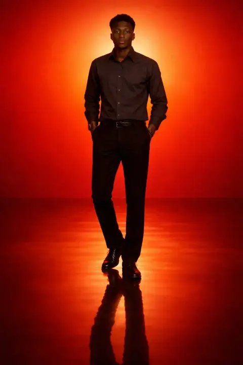Lonely silhouette in orange-red gradient