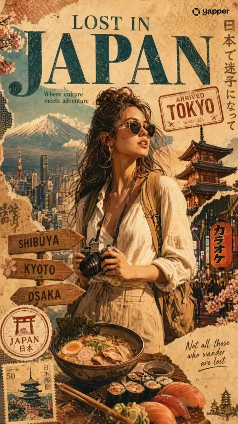 Lost in Japan premium travel poster