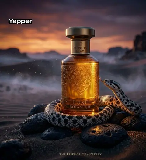 Luxurious amber fragrance in the twilight desert