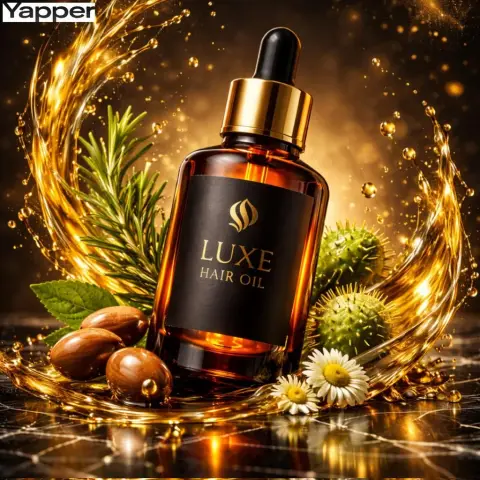 Luxurious black blonde oil macro suspension film