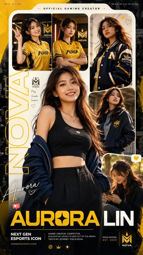 Luxurious e-sports blogger magazine style poster