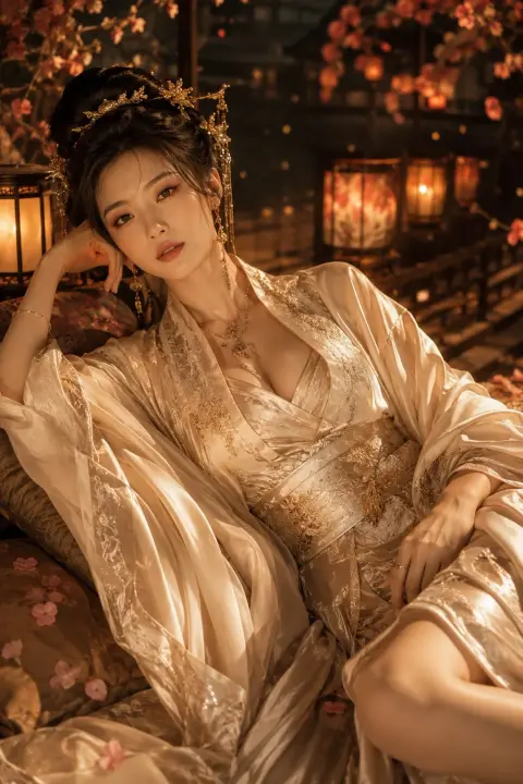 Luxurious Hanfu fashion blockbuster portrait photography