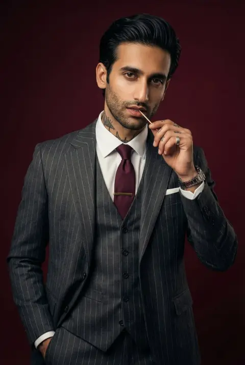Luxurious texture: the lazy temptation of male models in suits