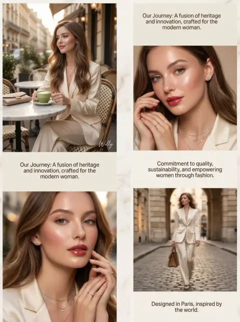 Luxury brand story page Parisian ladies’ high-end sense