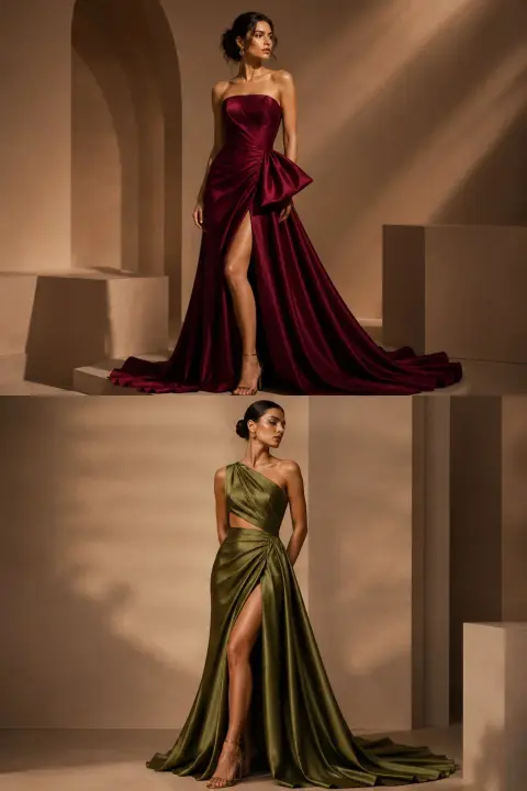 Luxury fashion blockbuster double model haute couture dress