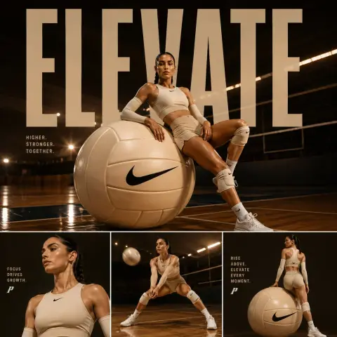 Luxury volleyball sport editorial magazine poster