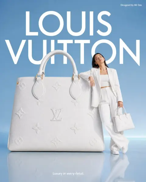 LV minimalist white giant handbag fashion blockbuster