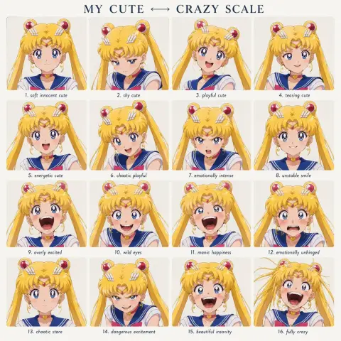 Magical girl cute crazy expression picture