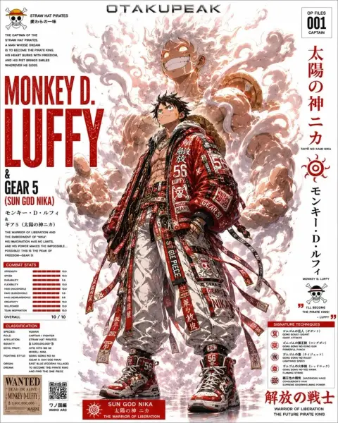Masterpiece anime character archive poster functional style illustration