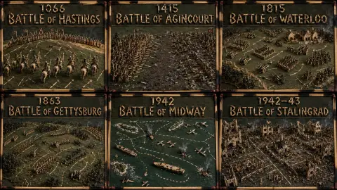 Matches reconstruct the miniature landscape of historical battles