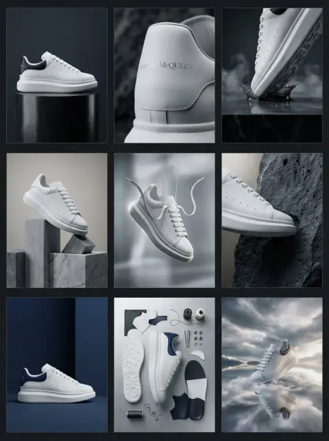 McQueen luxury sneakers Jiugongge commercial photography blockbuster