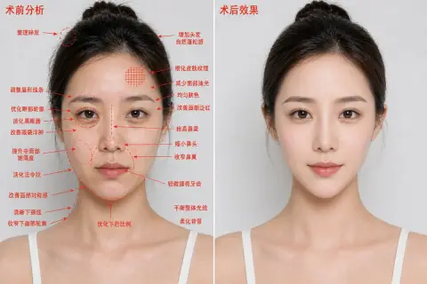 Medical beauty before and after comparison blueprint