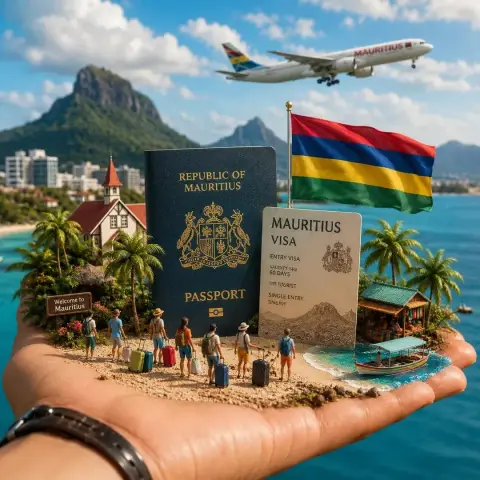Miniature landscape of global travel in the palm of your hand