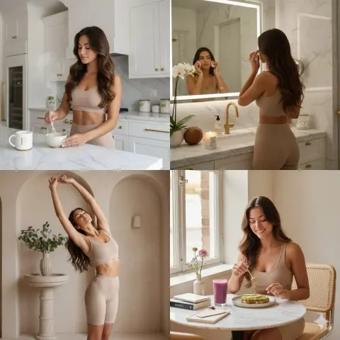 Minimalist and luxurious style photos of urban women’s healthy life