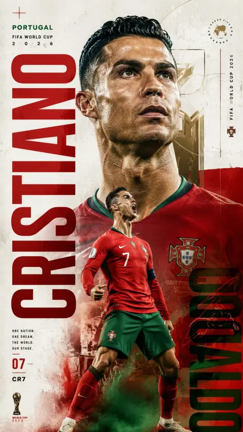 Minimalist editorial style football star poster design
