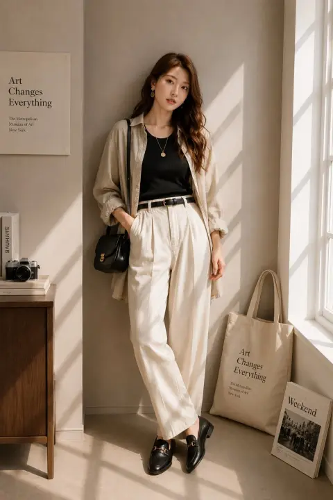 Minimalist high end fashion editorial style east asian women photography