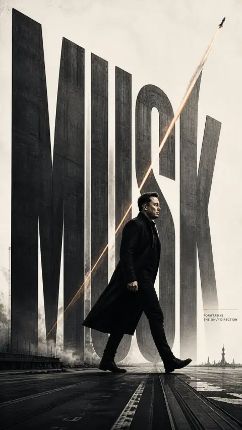Minimalist industrial style Musk poster design