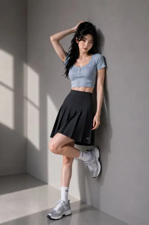 Minimalist luxury sports style East Asian women's fashion blockbuster
