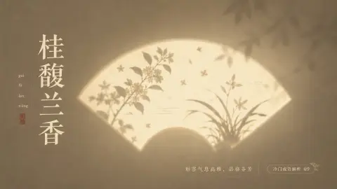 Minimalist poetic light and shadow Chinese idiom poster