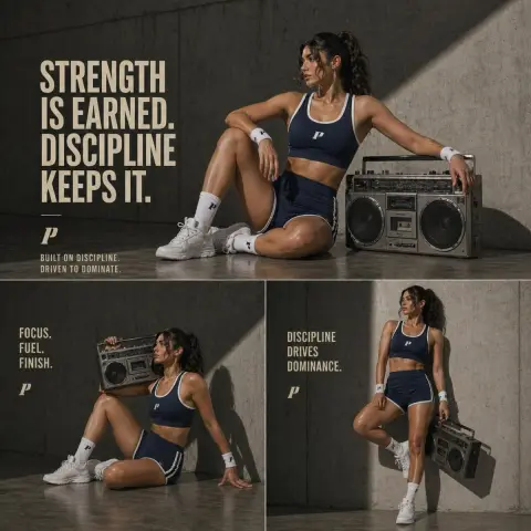 Minimalist studio shot sports brand advertising