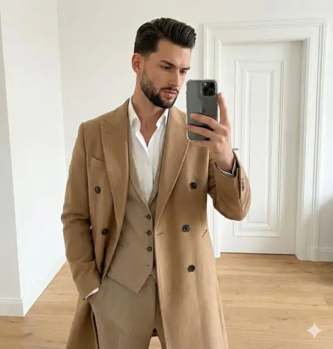 Minimalist style high-end mirror selfie
