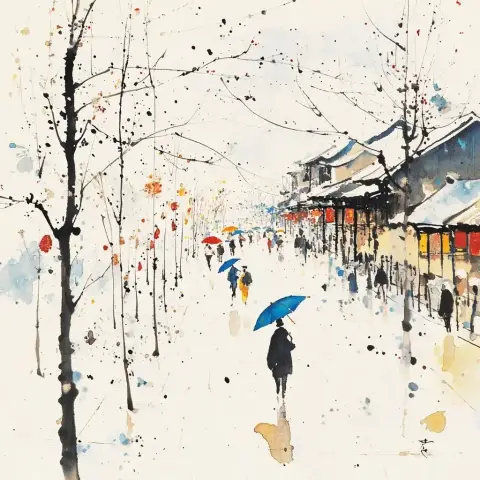 Minimalist Umbrella Festival Scene