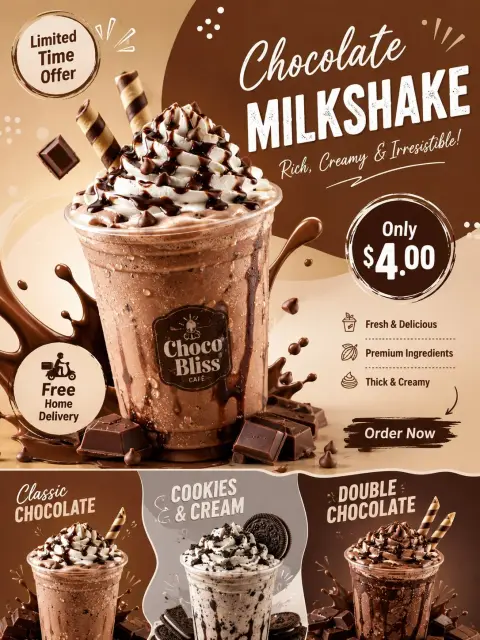 Modern high-end social media food product poster