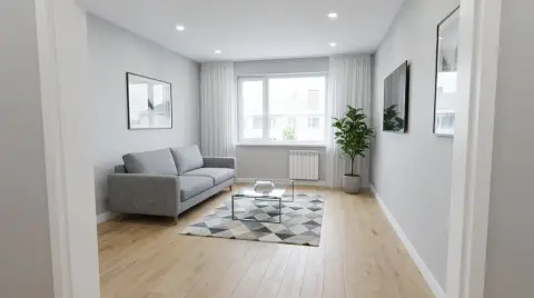 Modern minimalist style living room renovation, bright and transparent high-end sense