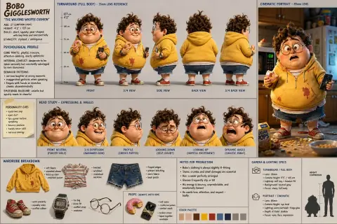 Movie-level character design display board