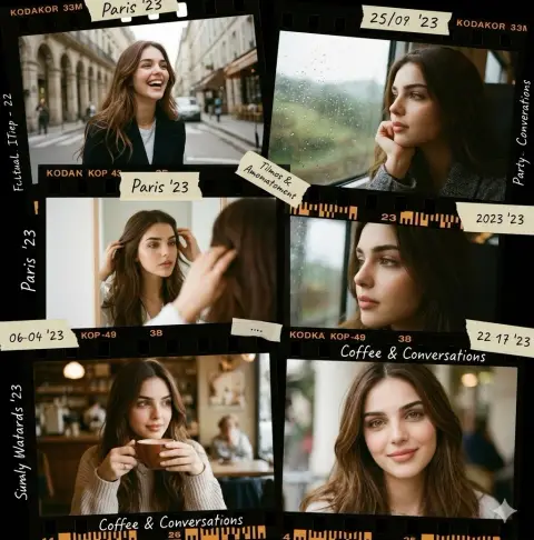 Movie-like film collage girl’s memory timeline