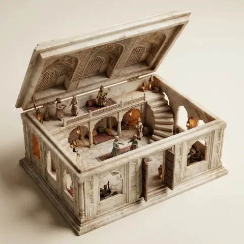 Mughal marble miniature palace model