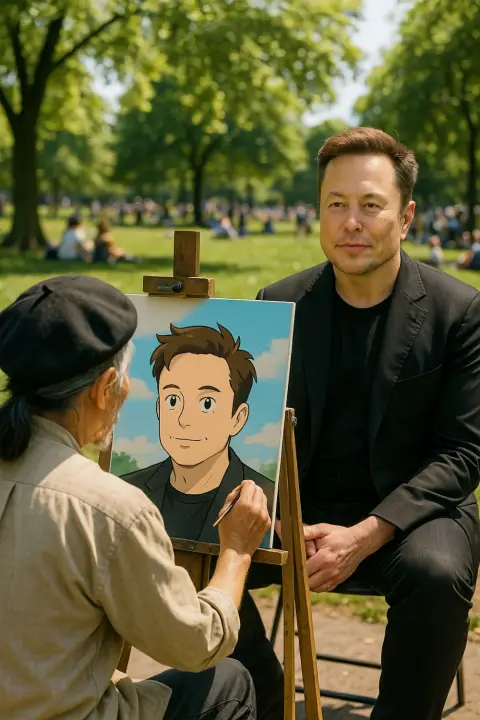Musk draws in the park