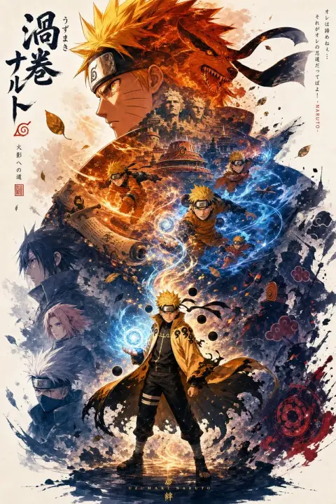 Naruto-themed high-end promotional posters