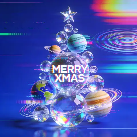 Neon Orbit Christmas Tree