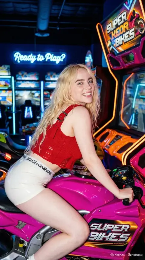 Neon Rush of Cyber ​​Arcade Girl
